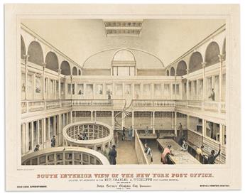 DESIGNER UNKNOWN South Interior View of the New York Post Office . . . Martin E. Thompson, Architect. [1845.]                                    